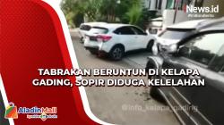 Diduga Kelelahan, Pengendara Tabrak 4 Mobil di Perumahan Mewah Kelapa Gading