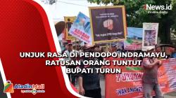 Unjuk Rasa di Pendopo Indramayu, Ratusan Orang Tuntut Bupati Turun<