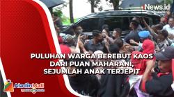 Puan Maharani Bagikan Kaus saat Berkunjung ke Waduk Jatiluhur, Puluhan Warga Berebut