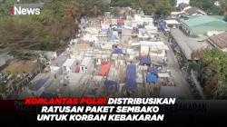 Korlantas Polri Distribusikan Ratusan Paket Sembako untuk Korban Kebakaran 