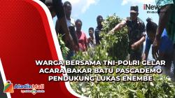 Warga Bersama TNI-Polri Gelar Acara Bakar Batu Pascademo Pendukung Lukas Enembe
