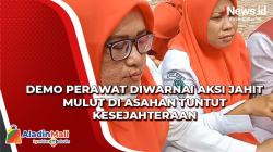 Aksi Jahit Mulut Warnai Demo Perawat Tuntut Kesejahteraan di Asahan