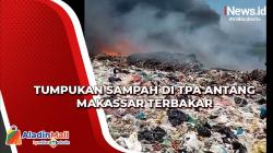 6 Mobil Damkar Padamkan Kebakaran Tumpukan Sampah di Makassar