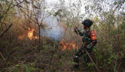 Puluhan Personel Gabungan Berjibaku Padamkan Karhutla Lereng Gunung Ceremai