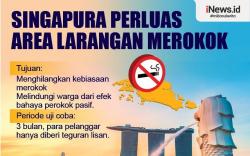 Infografis Singapura Perluas Area Larangan Merokok, Denda Rp10 Juta