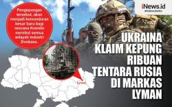 Infografis Ukraina Klaim Kepung Ribuan Tentara Rusia di Markas Lyman