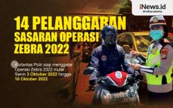 Infografis 14 Pelanggaran Sasaran Operasi Zebra 2022