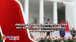 Presiden Jokowi Pimpin Upacara HUT Ke-77 TNI di Istana Merdeka, Ini Harapannya