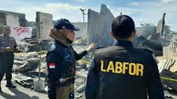 Tim Labfor Polri Olah TKP dan Periksa Saksi Kebakaran Pasar 54 Amurang