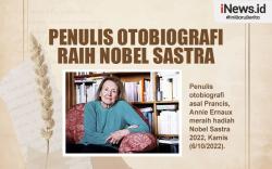 Infografis Annie Ernaux Pemenang Hadiah Nobel Sastra 2022