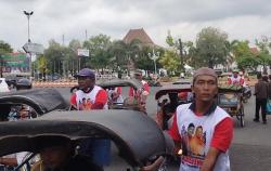 Pawai Becak, Relawan Santri di Kendal Deklarasikan Dukung Ganjar-Yenny