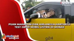 Putari Monas, Puan Maharani dan Airlangga Hartarto Jajal Mobil Listrik<