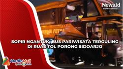 Bus Pariwisata Terguling di Ruas Tol Porong Sidoarjo, 3 Penumpang Tewas