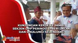 Kunjungan Kerja ke Jambi, Sekjen DPP Perindo Diberi Lacak dan Dikalungi Selendang