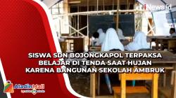 Siswa SDN Bojongkapol Terpaksa Belajar di Tenda saat Hujan karena Bangunan Sekolah Ambruk