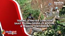 Tebing 15 Meter Longsor saat Hujan Deras di Bogor, 8 Warga Tertimbun