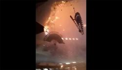 Kondisi Dalam Masjid Islamic Center Koja saat Kebakaran, Api Berjatuhan dari Kubah