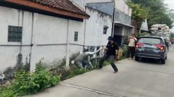 Hindari Razia Dinsos Mojokerto, Manusia Silver Rela Sembunyi di Gorong-gorong