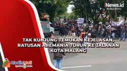 Tak Kunjung Temukan Kejelasan, Ratusan Aremania Turun ke Jalanan Kota Malang