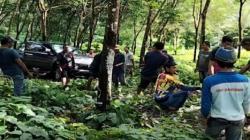 Minibus Terperosok ke Kebun Karet di Agrabinta Cianjur, 4 Orang Luka-Luka<