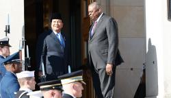 Lihat Prabowo Disambut Khidmat Militer AS, Netizen : Aura Pemimpin Negara