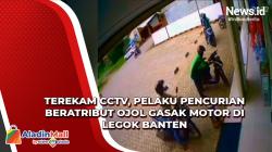 Terekam CCTV, Pelaku Pencurian Beratribut Ojol Gasak Motor di Legok Banten