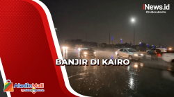 Banjir Melanda Kairo akibat Hujan Lebat Disertai Petir