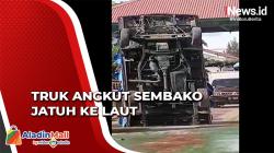 Video Viral Detik-Detik Mobil Pengangkut Sembako Terjungkal di Pelabuhan Ulee Lheue