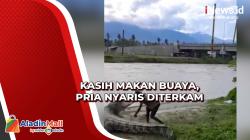 Viral, Pria Nyaris Diterkam Buaya saat Memberi Makan