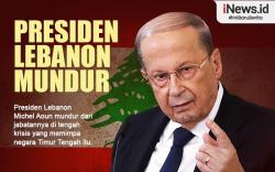Infografis Presiden Lebanon Michel Aoun Mundur