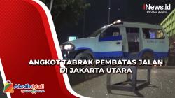 Angkot Tabrak Pembatas Jalan, Penumpang Terlempar Keluar
