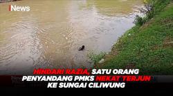 Hindari Razia, Satu Orang Penyandang PMKS Nekat Terjun ke Sungai Ciliwung