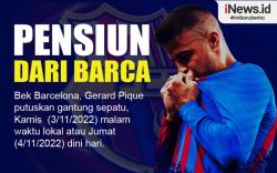 Infografis Gerard Pique Putuskan Pensiun dari Barca