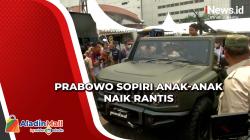 Begini Momen Prabowo Sopiri Anak-Anak Naik Rantis