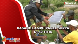 Lampu Panel Surya Dipasang Kostrad Cibenda di 50 Titik di Sukabumi<