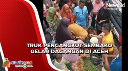 Truk Pengangkut Sembako Gelar Dagangan di Jalanan Aceh karena Terjebak Banjir