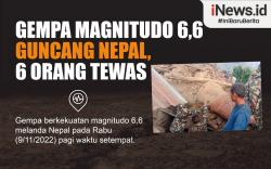 Infografis Gempa Magnitudo 6,6 Guncang Nepal, 6 Orang Tewas