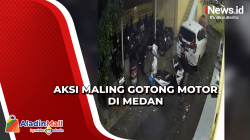 Aksi Maling Gotong Motor di Medan hingga Jatuh Berkali-kali Terekam CCTV