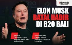 Infografis Elon Musk Batal Hadir di Forum B20 Bali