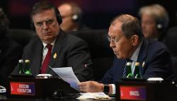 Momen Menlu Rusia Mewakili Presiden Vladimir Putin Sampaikan Pandangan di KTT G20