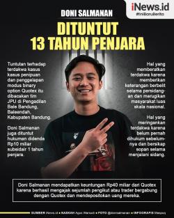 Infografis Doni Salmanan Dituntut 13 Tahun Penjara