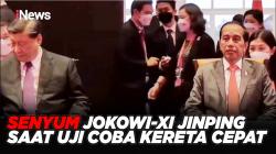 Senyum Jokowi-Xi Jinping saat Uji Coba Kereta Cepat 