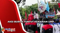 Unjuk Rasa Buruh Tuntut Kenaikan UMP di Balai Kota, Arus Lalin Medan Merdeka Selatan Padat