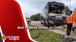 Kecelakaan Tol Cipali, Bus Tabrak Mobil hingga Terguling<