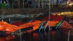 Pagar Tembok Kantor Dinas di Wonosobo Ambruk, 2 Pedagang Terluka