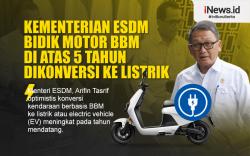 Infografis Kementerian ESDM Bidik Motor BBM di Atas 5 Tahun Dikonversi ke Listrik