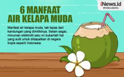 Infografis 6 Manfaat Air Kelapa Muda, Bisa Percantik Kulit hingga Turunkan Berat Badan
