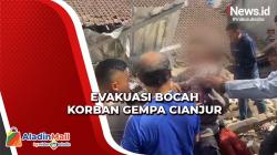 Detik-Detik Polisi Evakuasi Gadis Kecil Korban Gempa Cianjur