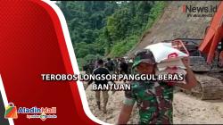 Aksi Heroik Anggota TNI Terobos Longsor Salurkan Makanan di Bener Meriah Aceh