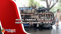 Mobil Tabrak Truk Usai Menyalip, Pengemudi Tewas di Tempat
